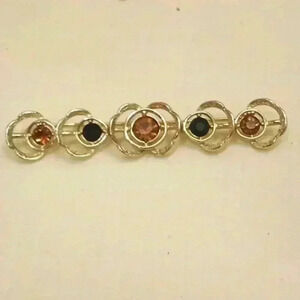 Sarah Coventry Amber-Jet Bar Pin